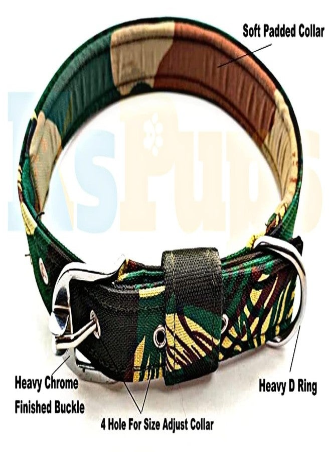 KsPups Dog Belt Combo of 1 inch Nylon Collar with Heavy Dog Chain 63 Inch Lengthy Dog Collar Chain (Army Color) Multicolor - Image 3